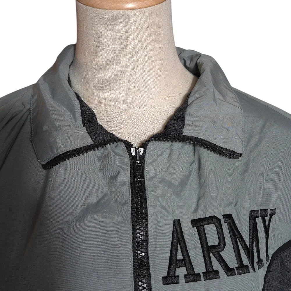 Army Greenish Gray Men's Windbreaker Jacket